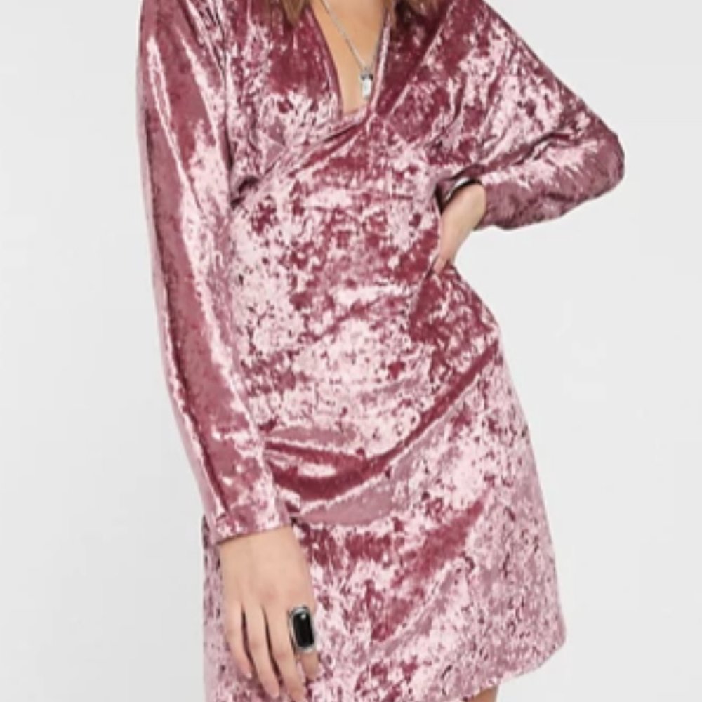 Velvet Babydoll TALL Pink Dress, Never Worn